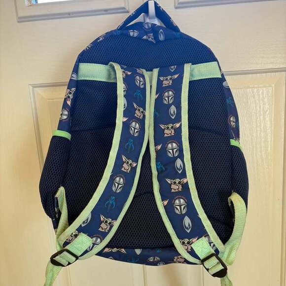 Star Wars The Mandalorian Grogu Baby Yoda Backpack Navy Blue 16 Kids School Bag - Picture 6 of 6